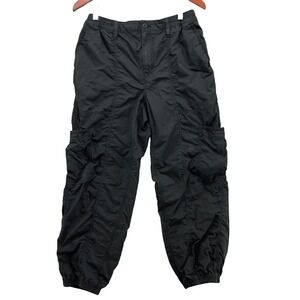 Aritzia TNA Jogger Pants Womens Medium Black Elastic Waist High Rise Streetwear